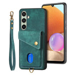 Portafoglio pieghevole in pelle con cinturino per Samsung Galaxy A57, A37, S25
