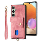 Portafoglio pieghevole in pelle con cinturino per Samsung Galaxy A57, A37, S25