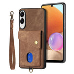 Portafoglio pieghevole in pelle con cinturino per Samsung Galaxy A57, A37, S25