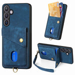 Portafoglio pieghevole in pelle con cinturino per Samsung Galaxy A57, A37, S25