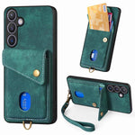 Portafoglio pieghevole in pelle con cinturino per Samsung Galaxy A57, A37, S25
