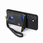 Portafoglio pieghevole in pelle con cinturino per Samsung Galaxy A57, A37, S25
