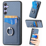 Custodia con anello porta carte in fibra di carbonio per Samsung Galaxy A36, S25