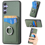 Custodia con anello porta carte in fibra di carbonio per Samsung Galaxy A36, S25