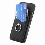 Custodia con anello porta carte in fibra di carbonio per Samsung Galaxy A36, S25