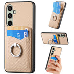 Custodia con anello porta carte in fibra di carbonio per Samsung Galaxy A36, S25