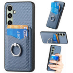 Custodia con anello porta carte in fibra di carbonio per Samsung Galaxy A36, S25