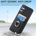 Custodia con anello porta carte in fibra di carbonio per Samsung Galaxy A36, S25