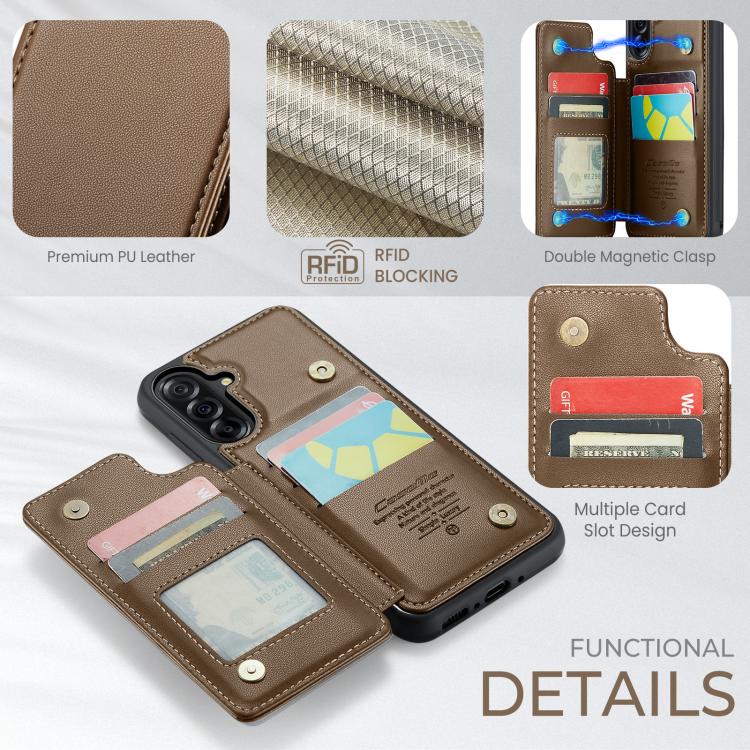 Porta carte RFID antifurto CaseMe C22 per Samsung Galaxy A56, A36, S25 e S25+ 5G