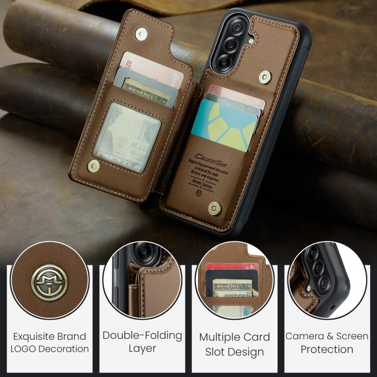 Porta carte RFID antifurto CaseMe C22 per Samsung Galaxy A56, A36, S25 e S25+ 5G