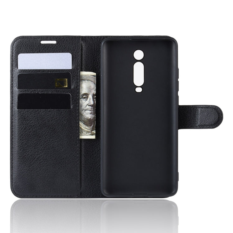 Custodia in pelle a libro orizzontale Litchi Texture per Xiaomi Redmi K20/K20 Pro/Mi 9T/Mi 9T Pro, con portafoglio, supporto e slot per carte