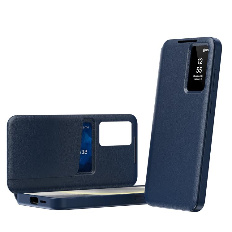 Custodia in pelle Smart View Window con slot carte per Samsung Galaxy S24+, S24