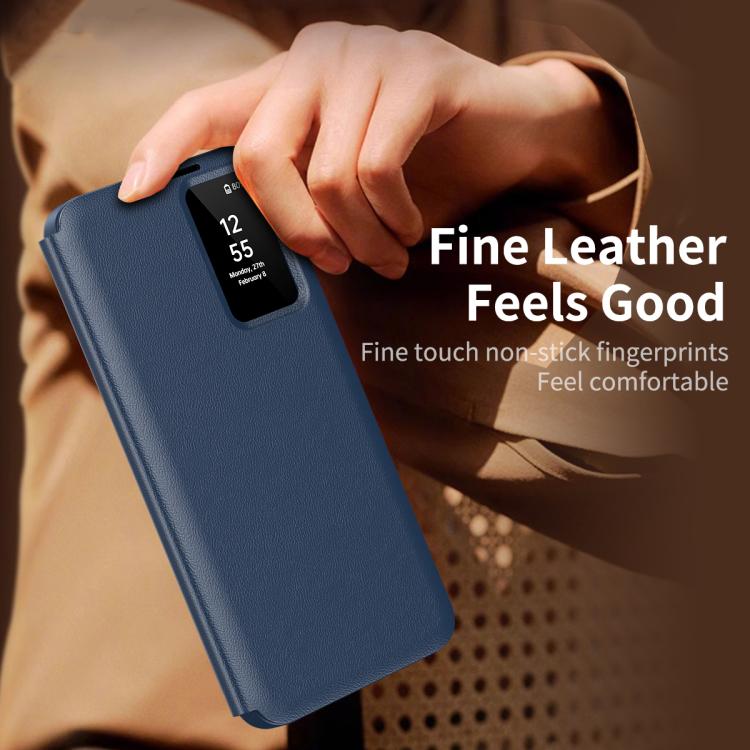 Custodia in pelle Smart View Window con slot carte per Samsung Galaxy S24+, S24