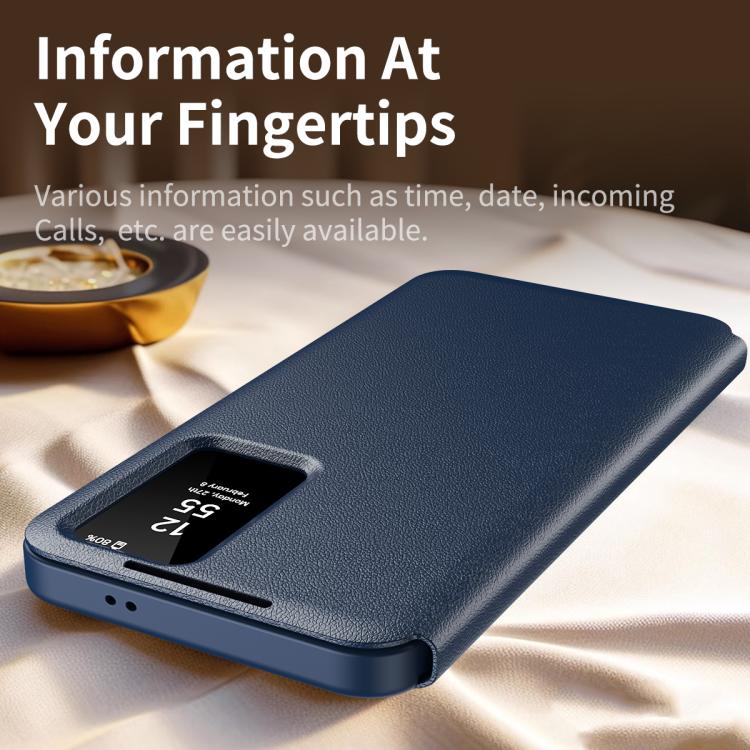 Custodia in pelle Smart View Window con slot carte per Samsung Galaxy S24+, S24