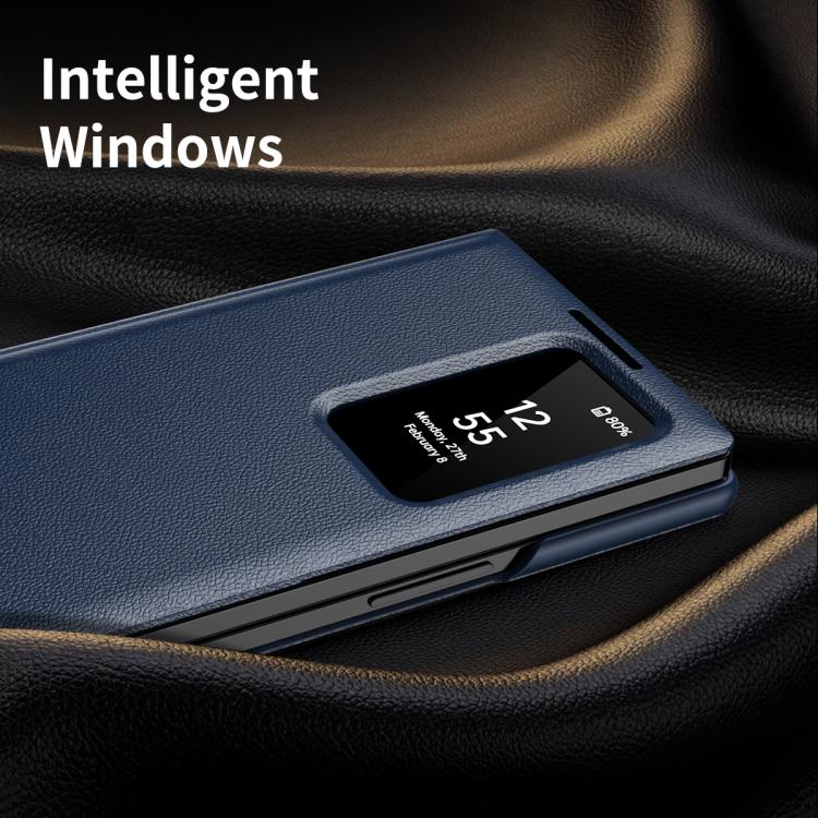 Custodia in pelle Smart View Window con slot per carte per Samsung Galaxy Z