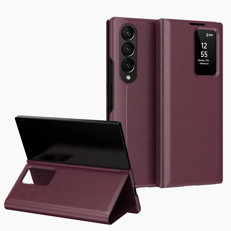 Custodia in pelle Smart View Window con slot per carte per Samsung Galaxy Z