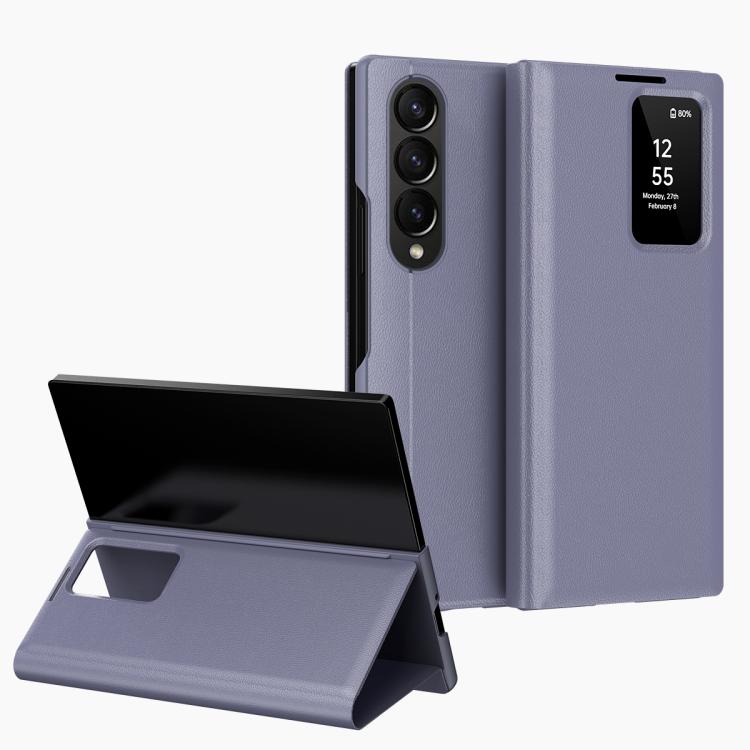 Custodia in pelle Smart View Window con slot per carte per Samsung Galaxy Z