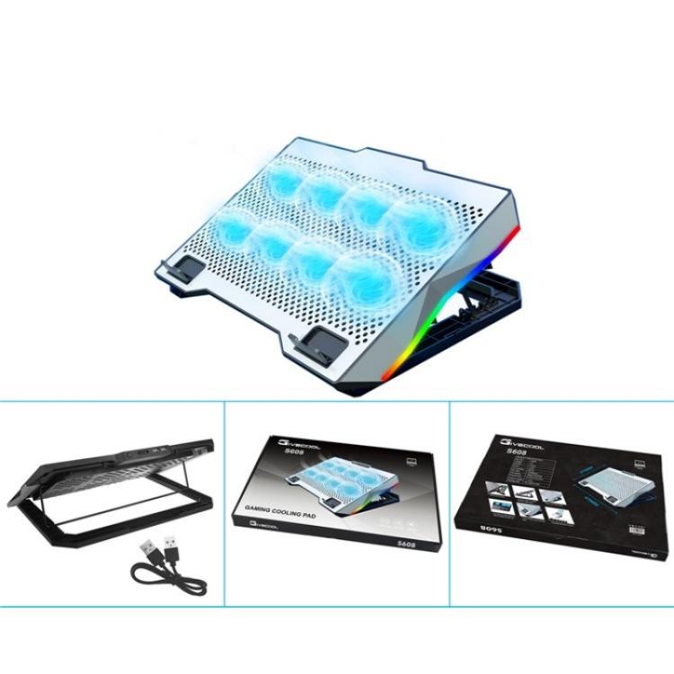 Supporto laptop S608 con 8 ventole silenziose RGB