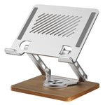 Supporto da tavolo pieghevole in legno per tablet e laptop