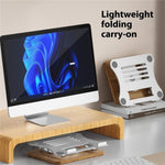 Supporto pieghevole in metallo e legno per laptop J31