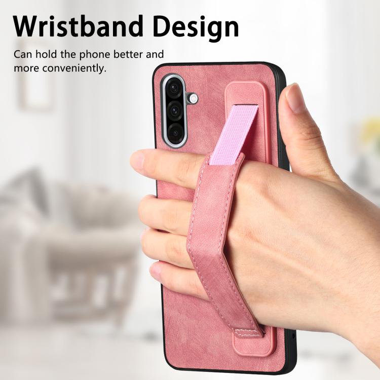 Custodia retro in pelle con porta braccialetto per Samsung Galaxy A36