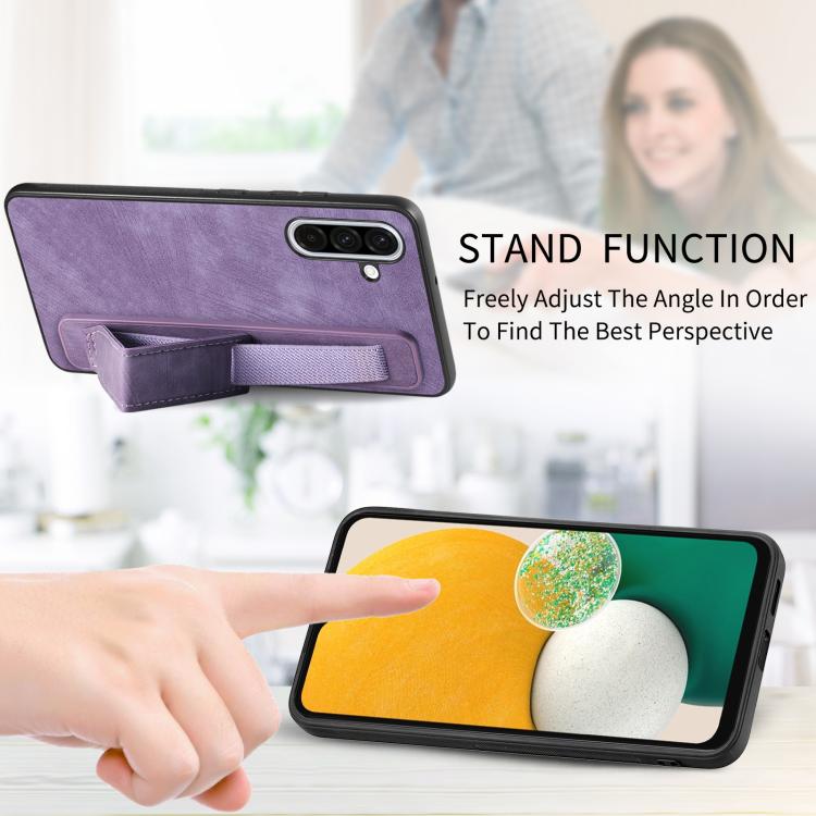 Custodia retro in pelle con porta braccialetto per Samsung Galaxy A36