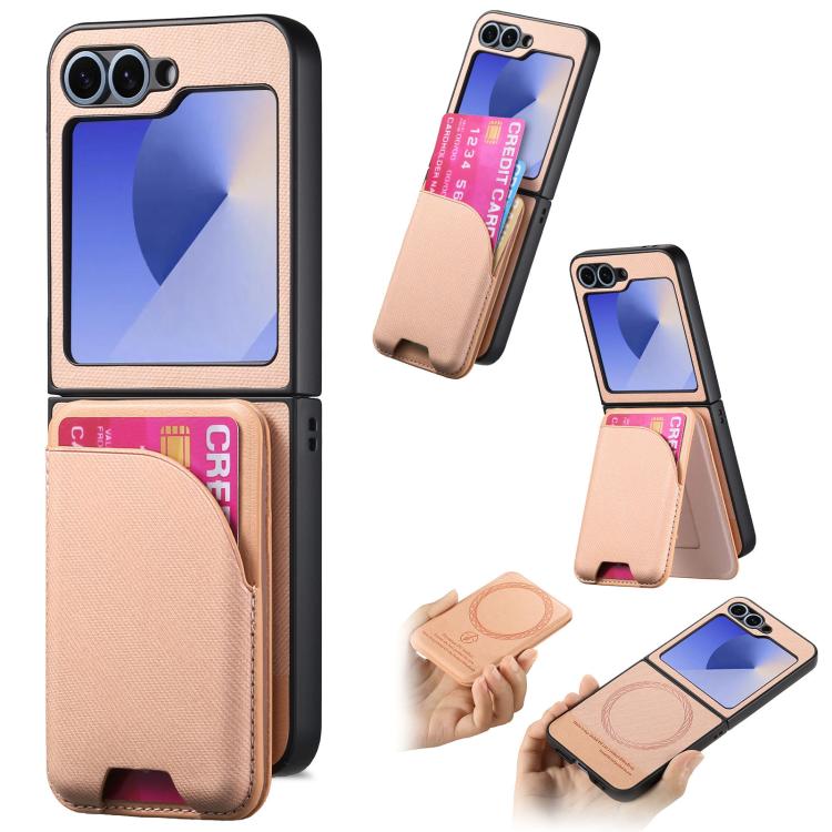 Custodia con retro magnetico in pelle per Galaxy Z Flip5, Flip4 e Flip3 5G