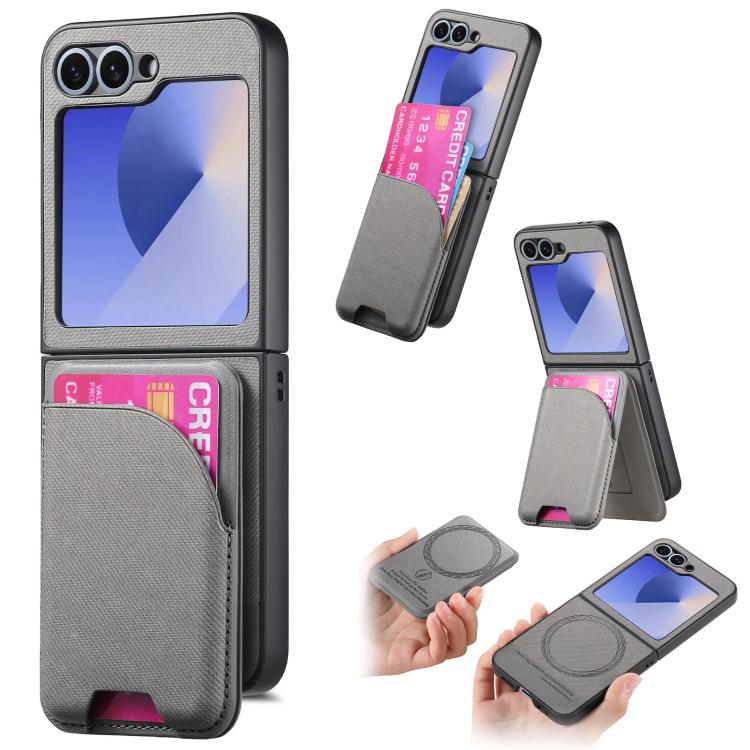 Custodia con retro magnetico in pelle per Galaxy Z Flip5, Flip4 e Flip3 5G