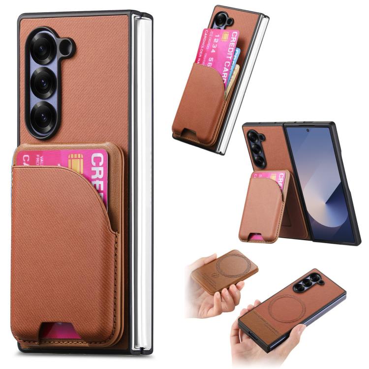 Custodia magnetica in pelle e tessuto per Galaxy Z Fold8 Ultra 5G, Fold7 5G e