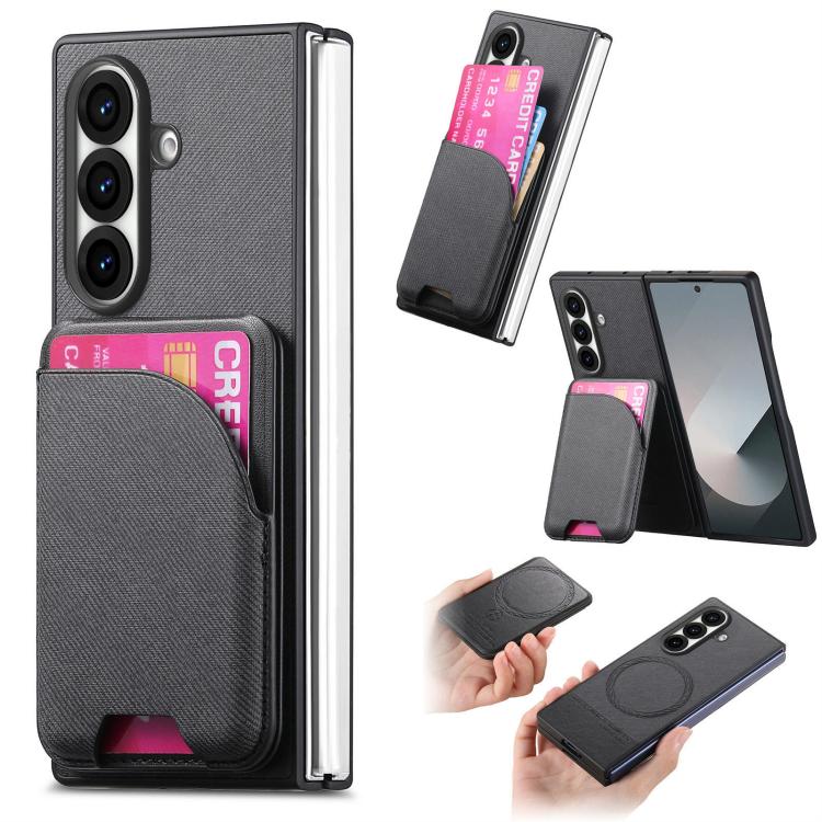 Custodia magnetica in pelle e tessuto per Galaxy Z Fold8 Ultra 5G, Fold7 5G e