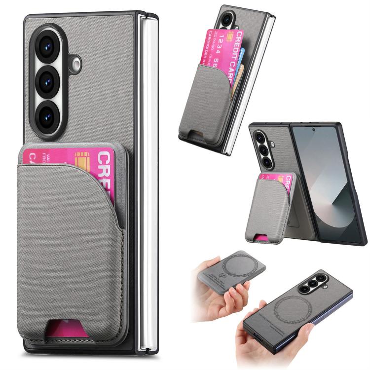 Custodia magnetica in pelle e tessuto per Galaxy Z Fold8 Ultra 5G, Fold7 5G e