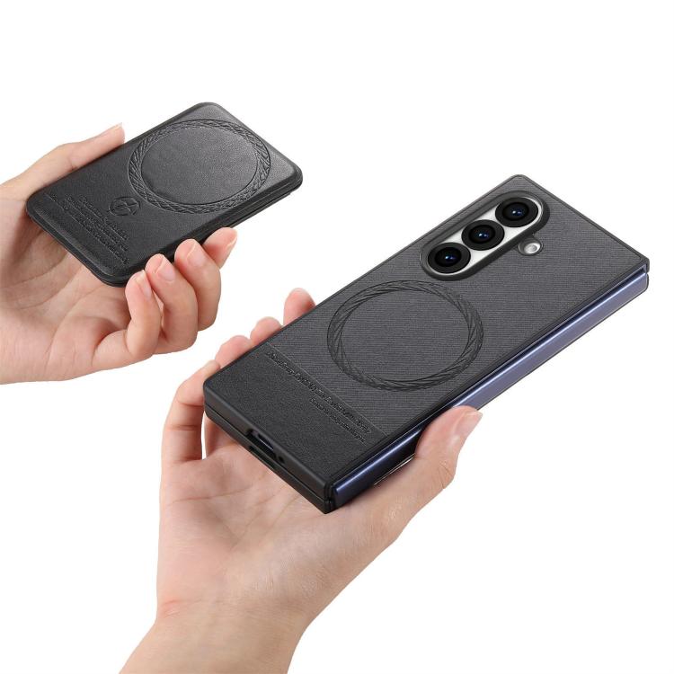 Custodia magnetica in pelle e tessuto per Galaxy Z Fold8 Ultra 5G, Fold7 5G e