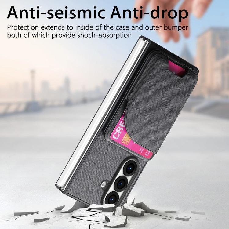 Custodia magnetica in pelle e tessuto per Galaxy Z Fold8 Ultra 5G, Fold7 5G e