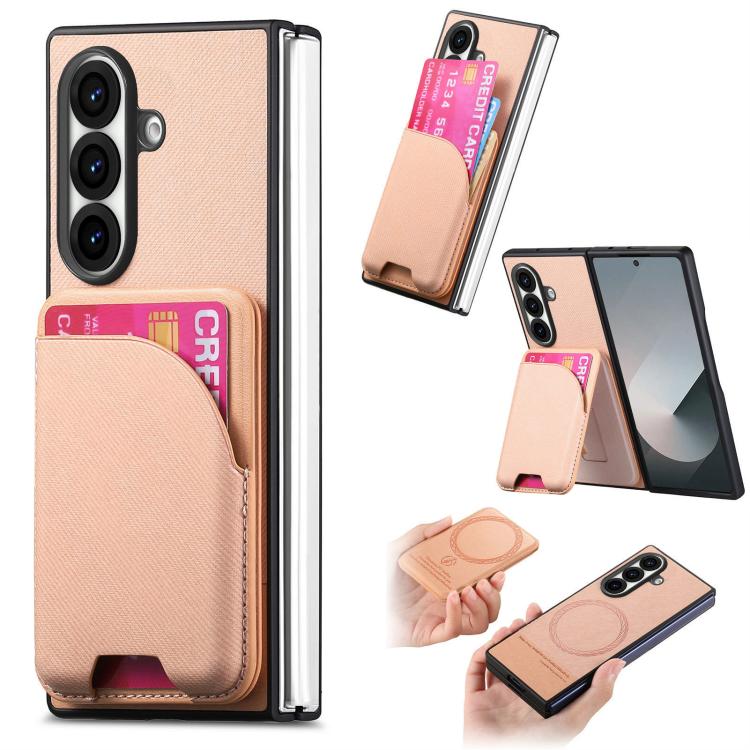 Custodia magnetica in pelle e tessuto per Galaxy Z Fold8 Ultra 5G, Fold7 5G e