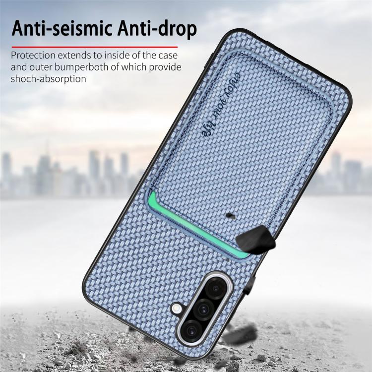 Custodia Magsafe in pelle e fibra di carbonio per Samsung Galaxy A36 5G