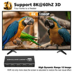 Switch HDMI 2.1 3 ingressi 1 uscita 8K 4K 120Hz HDR