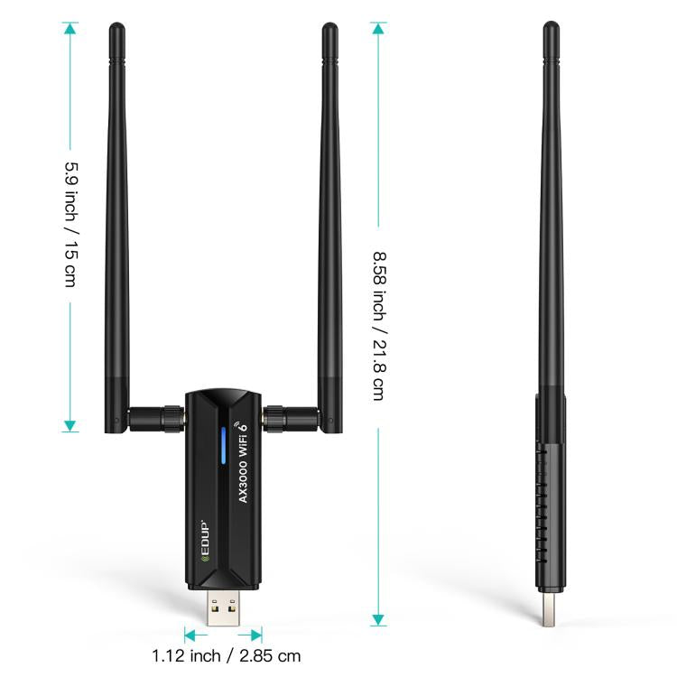 EDUP EP-AX1672 Adattatore WiFi 6E USB 3.0 AX3000