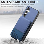 Custodia per cellulare con apertura verticale in tessuto twill e pelle con