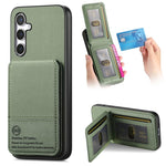 Custodia per cellulare con apertura verticale in tessuto twill e pelle con