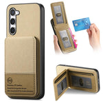 Custodia per cellulare con apertura verticale in tessuto twill e pelle con
