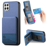 Custodia con apertura verticale in tessuto twill e pelle per Samsung Galaxy A22