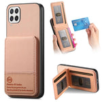 Custodia con apertura verticale in tessuto twill e pelle per Samsung Galaxy A22