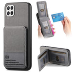 Custodia con apertura verticale in tessuto twill e pelle per Samsung Galaxy A22