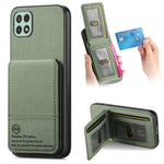 Custodia con apertura verticale in tessuto twill e pelle per Samsung Galaxy A22