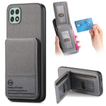 Custodia con apertura verticale in tessuto twill e pelle per Samsung Galaxy A22