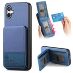 Custodia per cellulare con apertura verticale in tessuto twill e pelle con