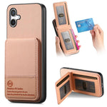 Custodia per cellulare con apertura verticale in tessuto twill e pelle con