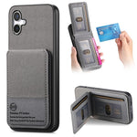 Custodia per cellulare con apertura verticale in tessuto twill e pelle con