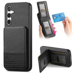 Custodia per cellulare con apertura verticale in tessuto twill e pelle con