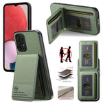 Custodia per cellulare con apertura verticale in tessuto twill e pelle con